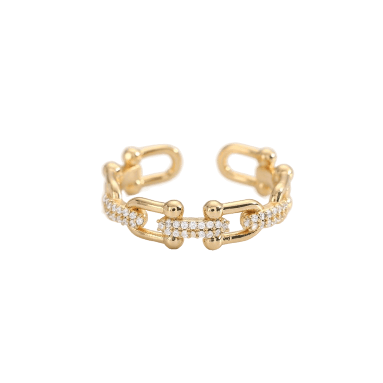 Zerra - Alvora 18k gold ring adjustable gold ring chain link ring